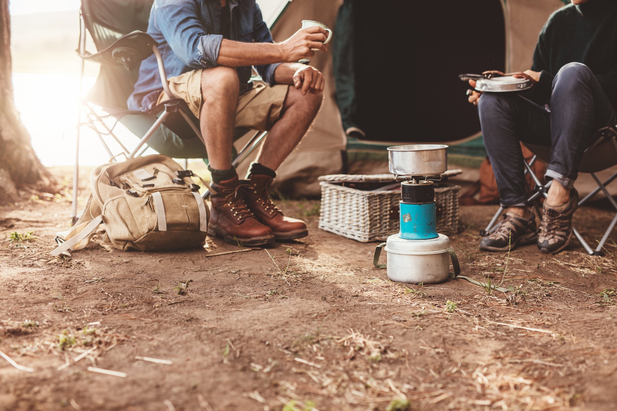 Couple Sitting outside the Tent